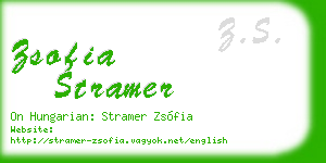 zsofia stramer business card